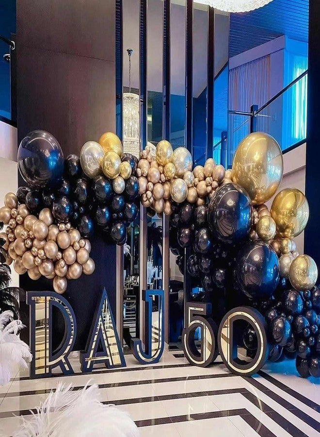 KALOR بالونات كالور المعدنية باللون الذهبي والفضي والأسود، 60 قطعة، مقاس 12 بوصة، مصنوعة من اللاتكس، بألوان ذهبية وفضية وكروم معدنية، مثالية لتزيين حفلات استقبال المولود الجديد، وأعياد الميلاد، وحفلات توديع العزوبية، وحفلات الزفاف، ورأس السنة، وحفلات التخرج. - Image 5